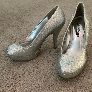 4 inch silver heels